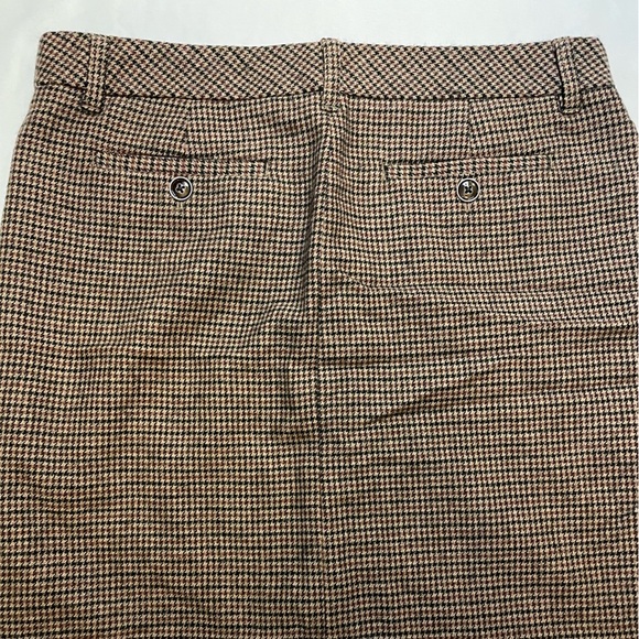 Eddie Bauer size 12 brown wool blend houndstooth pencil skirt - Picture 6 of 7
